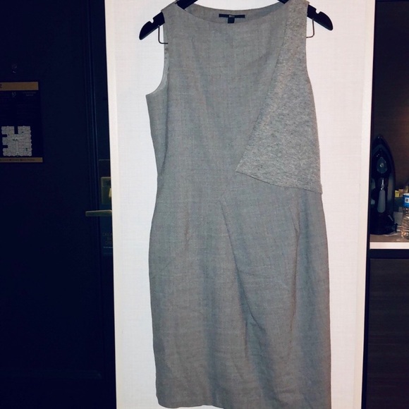 ⛲️HUGO BOSS⛲️MIXED MEDIA GREY SHEATH DRESS⛲️ - Picture 2 of 7